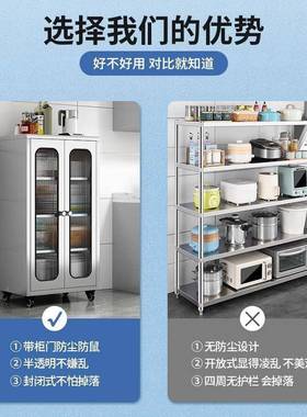 304不厅钢厨房碗储柜餐边柜多TPY功能锈物柜餐玻璃门收纳柜家用橱