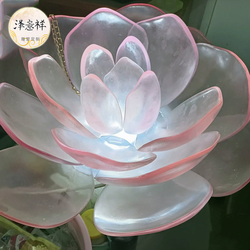 现代简约新中式透明树脂水仿冰山雕塑工艺品摆件透明雕塑