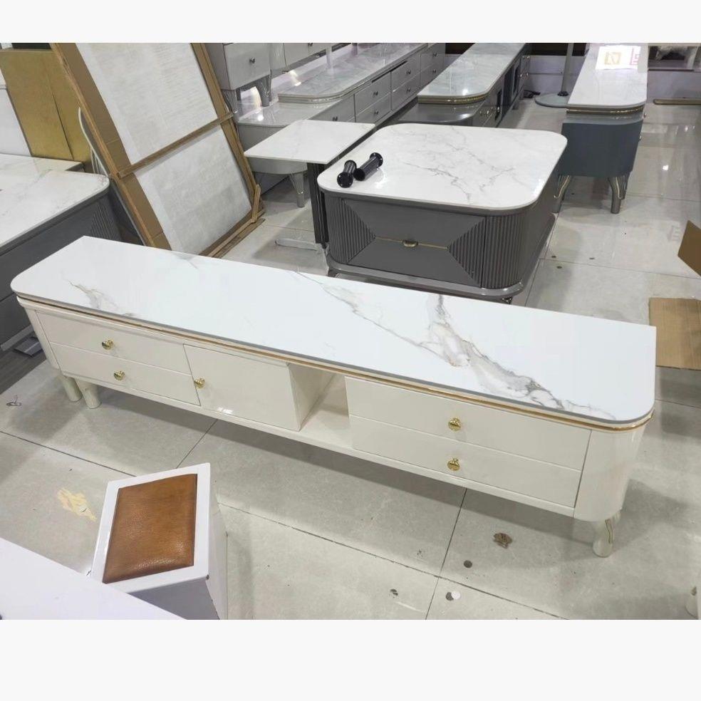 轻奢圆弧角茶电UHN视柜他岩板台面或小几户型家具烤漆工艺其绢花
