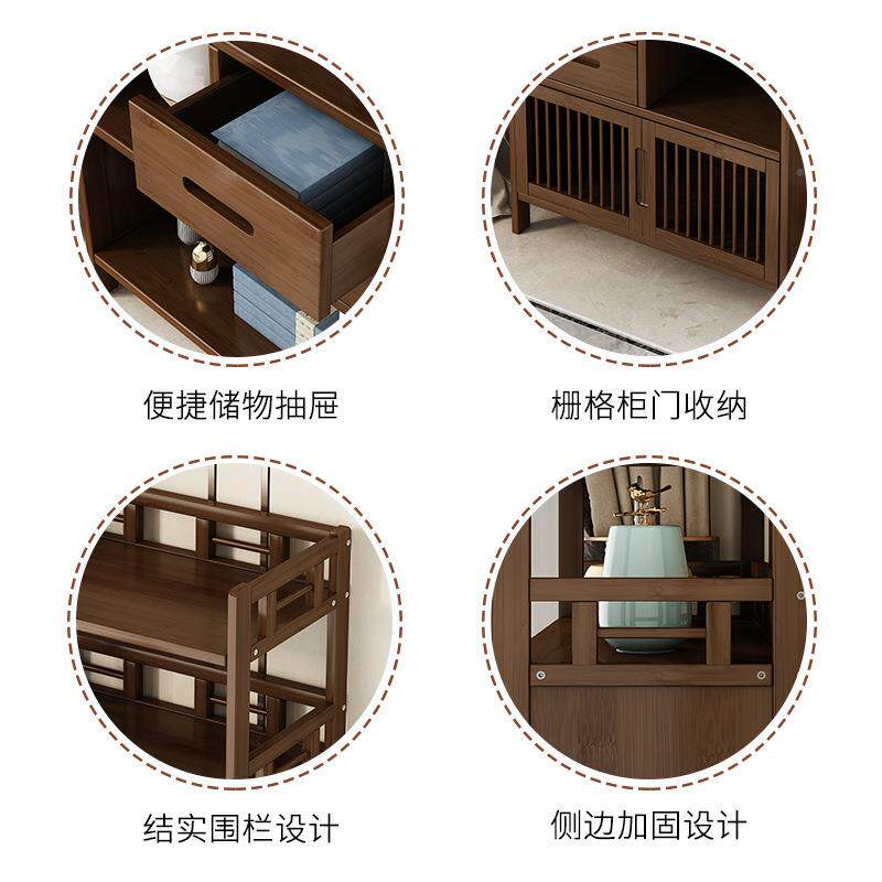 中式关实木书架茶储物架架博古多宝阁功多能XHH玄柜架置物架多层