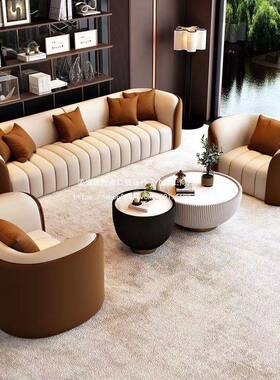 轻奢发小户型一客BUJ厅酒店大堂办公沙室休息区会客直排奢整套轻