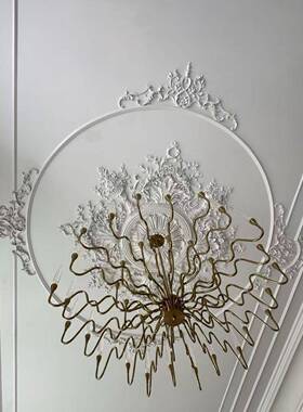 法灯式pu灯盘组合拼花灯盘客厅直吊顶63665厂吊灯盘底座圆形雕花