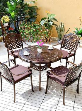 户外桌室椅铸铝休闲组合外露台阳台别墅露桌天花院LOZ子庭院铁园