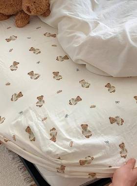 A类全棉层双纱笠纯棉纱床垫保52679床护套布卡通可爱透气亲肤母婴