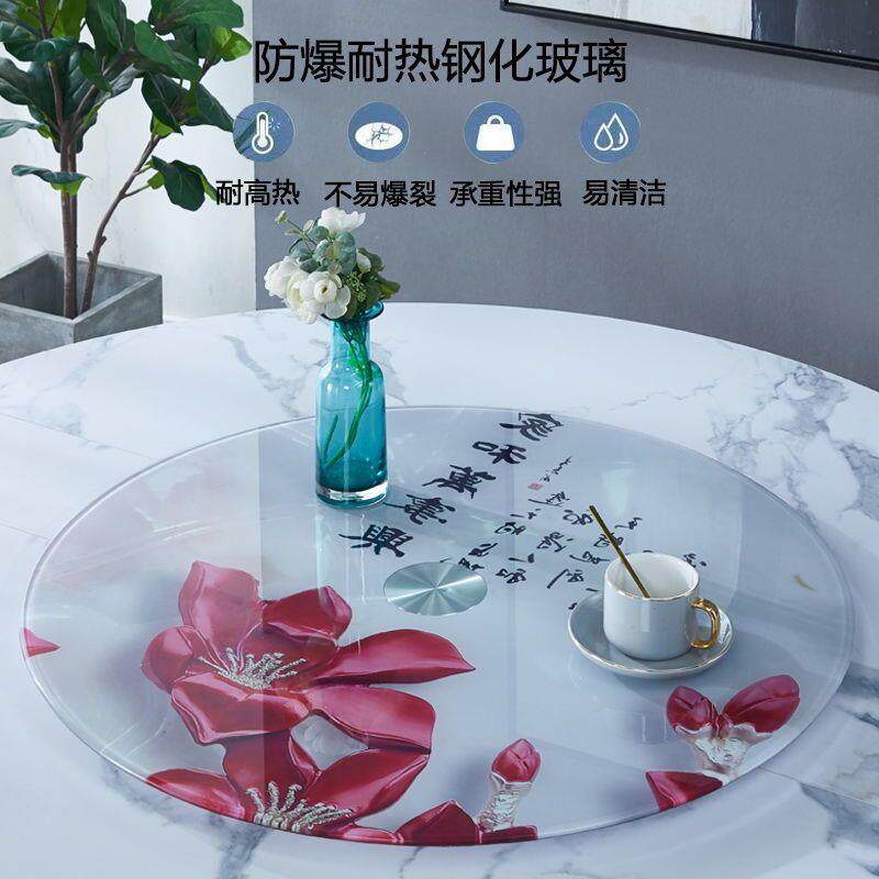 餐桌转盘钢化玻璃圆面工艺贴画玻转店MRI盘旋转圆盘饭家桌用玻璃