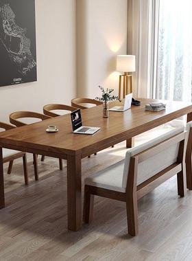 现代桌客大书桌JUF作台家厅用实木休闲区阅读桌工桌椅学习办公长