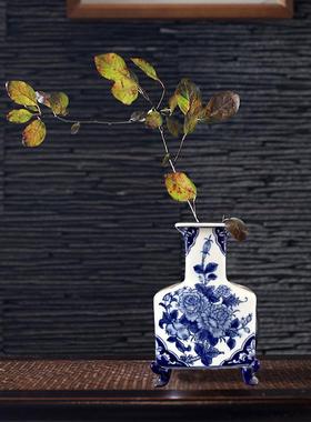 陶瓷器手绘古青花瓷瓶件客厅花插仿花中式摆YGP家居装饰品