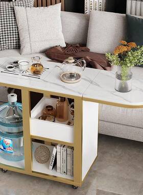 动沙发边柜侧边几叠岩板茶移台小户型客厅茶桌水壶烧一体嵌96190