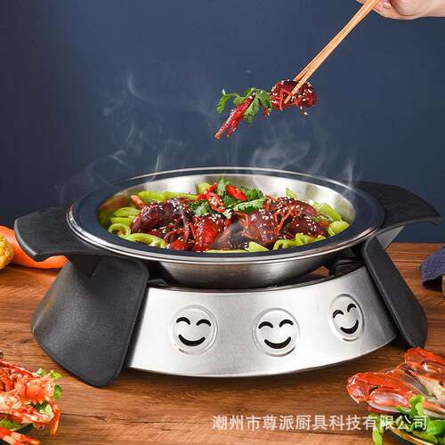 商不锈钢烤鱼炉家用精圆子形木炭烧烤炉酒炉烤IJB鱼盘海鲜大咖盘