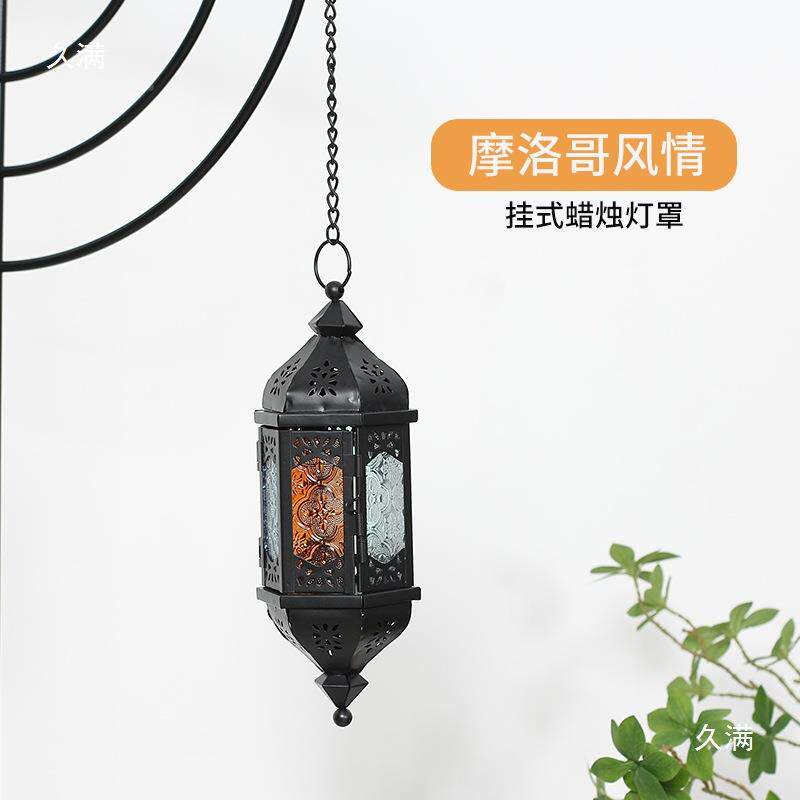 摩哥风挂式烛台院可装点真蜡烛防风蜡烛灯庭饰风灯家洛具软装UZK