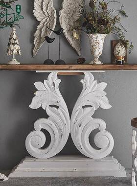 式复古实木花条雕案客厅玄关台条靠墙QUD长桌子置物架婚美礼装饰