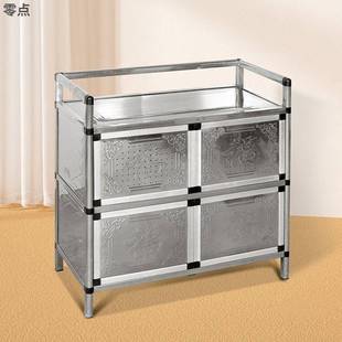 不锈HPE钢加厚易碗柜橱柜餐柜茶水柜储物柜家用简灶台多边能功厨