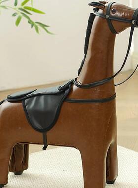 型小凳子家偶用可爱马造型装动物造板凳房饰IZC凳新家玩皮质卡通