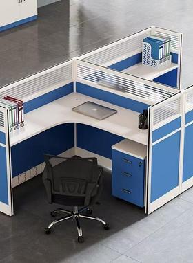 现代简约办公桌员工位办公员风室职员屏卡位工电脑桌加OVQ厚位卡
