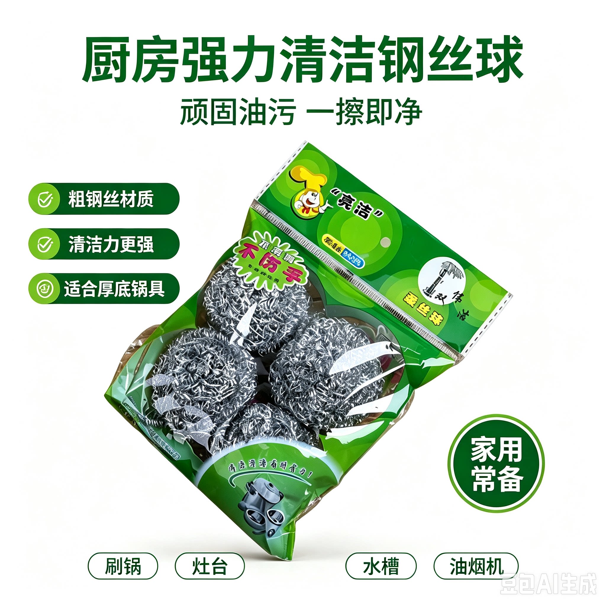 强力不锈钢钢丝球去油去垢