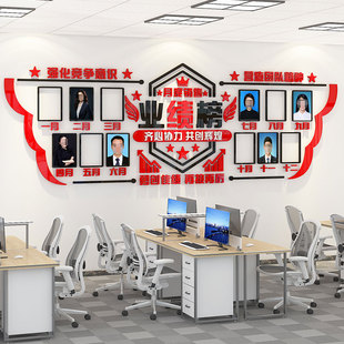 业绩榜墙贴销售公司企业文化墙装饰荣誉展示墙定制员工风采照片墙
