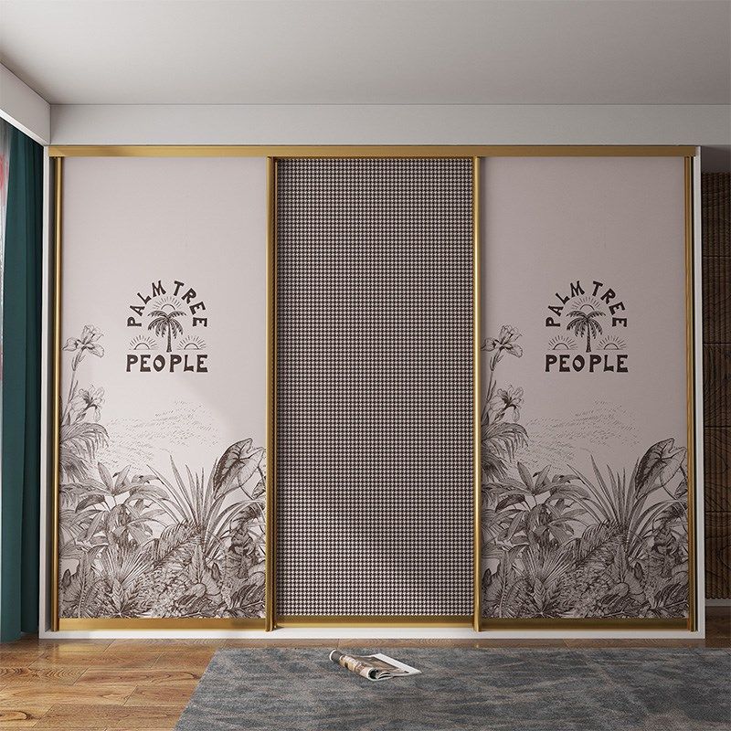 法式复古卧室装饰衣柜自粘贴纸改造遮丑墙贴柜子移门推拉门翻新贴