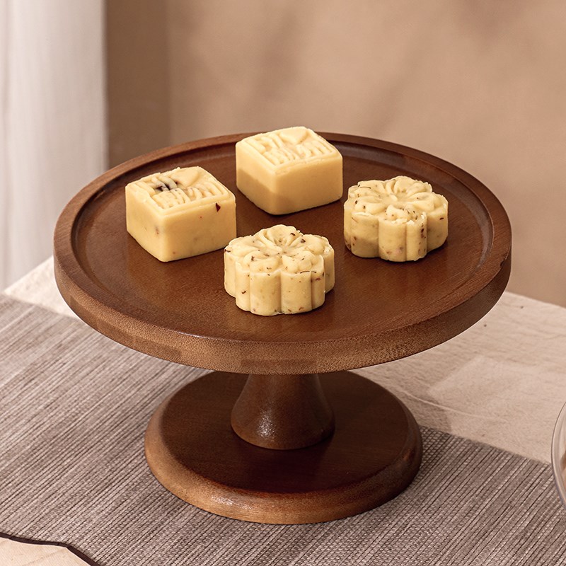 高脚托盘蛋糕展示架零食摆放盘中式复古果盘茶点盘糕点摆台甜品盘
