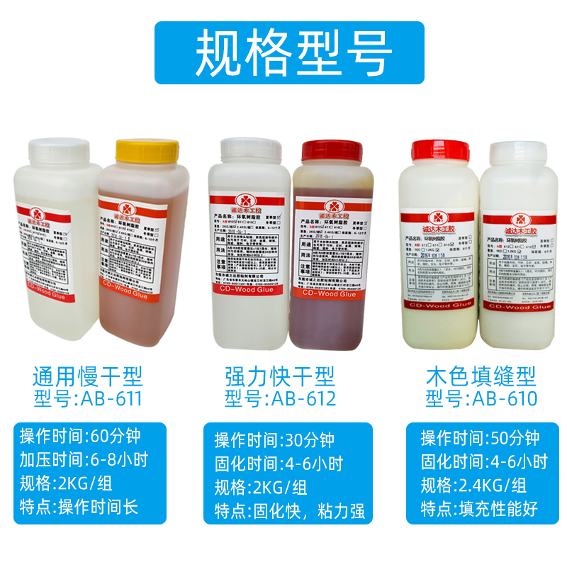 环保强力木工铁胶家具维修补缝安装拼板通用快慢干型环氧树脂B胶