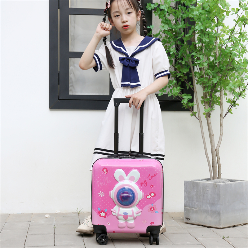 卡通儿童拉杆箱18寸万向轮静音学生行李箱大容量可爱动物款登机箱