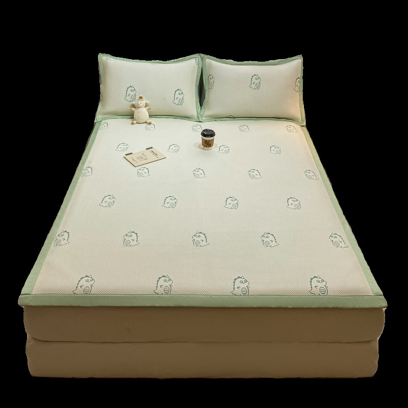 夏季冰丝凉席三件可机洗裸睡凉感豆豆席子202新款家纺床上用品