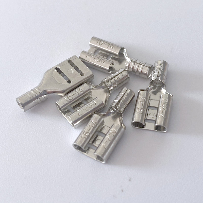 FDN2-0母头.3插簧接插件裸端子插拔式铜冷压黄铜接线端子