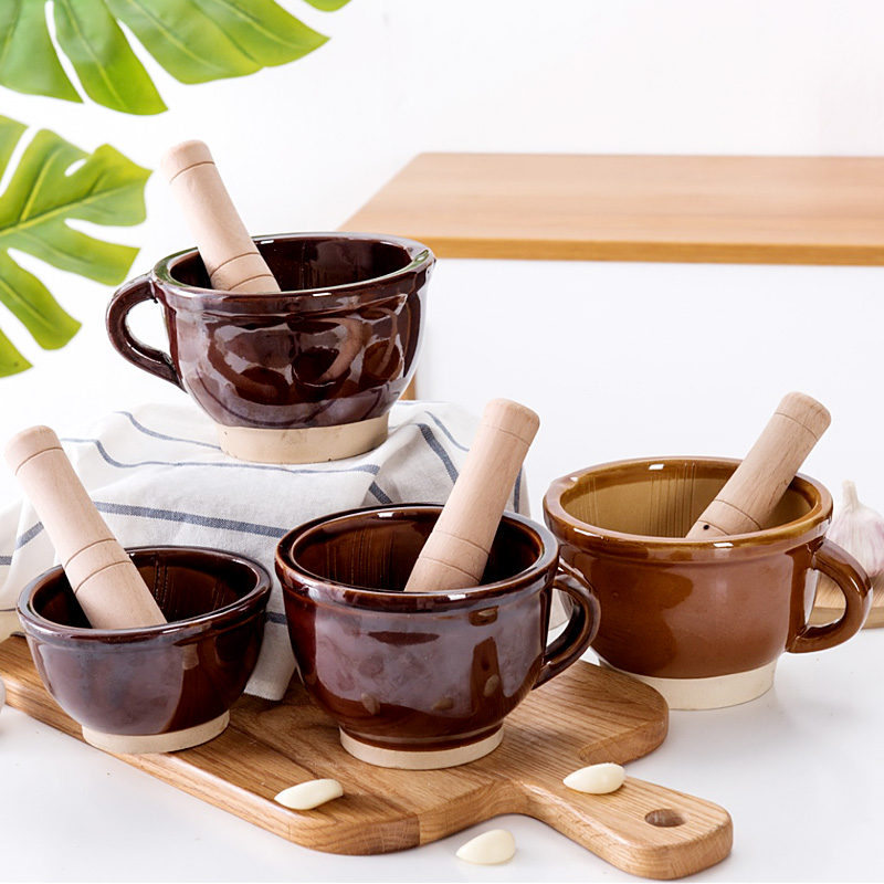 擂钵家用研磨器捣蒜器蒜泥器擂辣椒皮蛋擂茶陶瓷捣碎罐手动蒜臼子