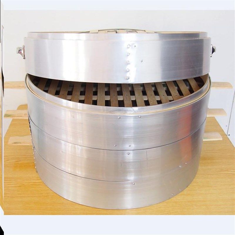 竹制大蒸笼家用铝包边蒸笼不锈钢包子蒸笼竹制笼屉52大锅笼屉商用