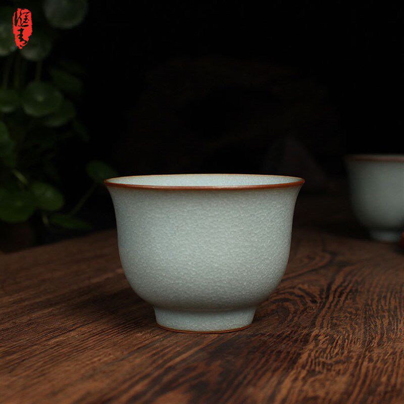 龙泉市青瓷王文手工 鱼籽纹主人杯 百圾碎品茗杯功夫茶杯陶瓷冰裂