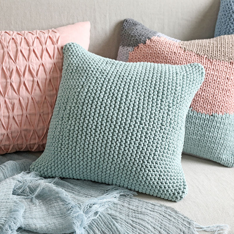 弋采简约现代侘寂棉绳手工编织沙发靠垫抱枕腰枕大方枕靠包靠背套