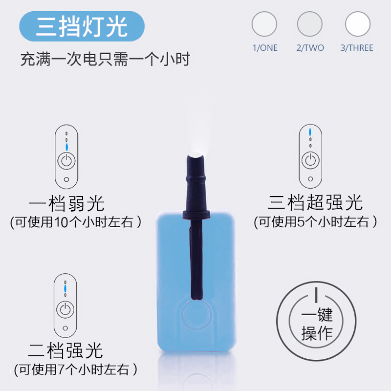 专业采耳充电拇指灯手握灯可视掏耳朵工具发光耳勺USB挖耳手指灯