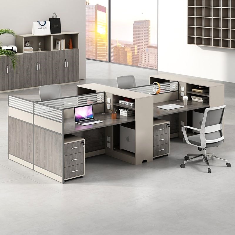 办公桌简约现代2/4/6人工位员工屏风卡座办公室职员办公桌椅组合