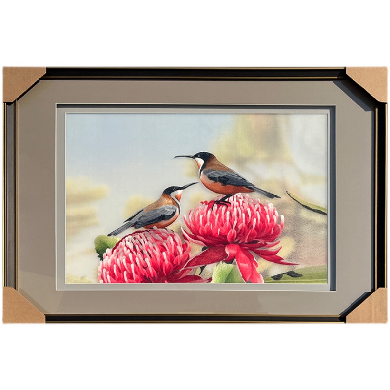 精品苏绣成品挂画纯手工刺绣丝玉兰花鸟荷花餐厅客厅书房玄关绣