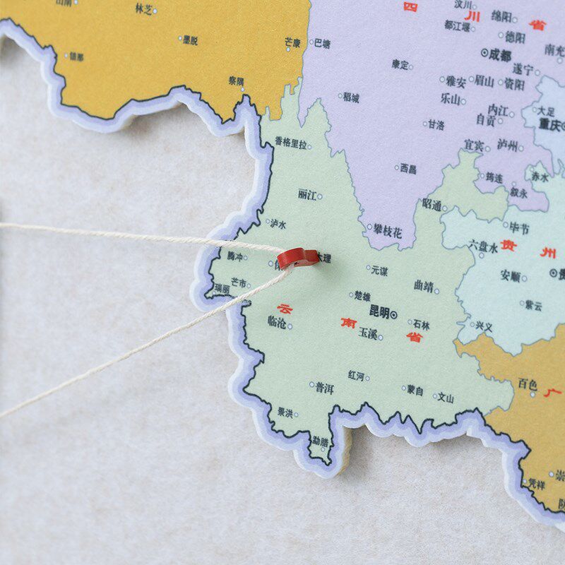 毛毡地图旅行足迹墙贴打卡照片墙定制毛毡墙贴尺寸材质展示板大号