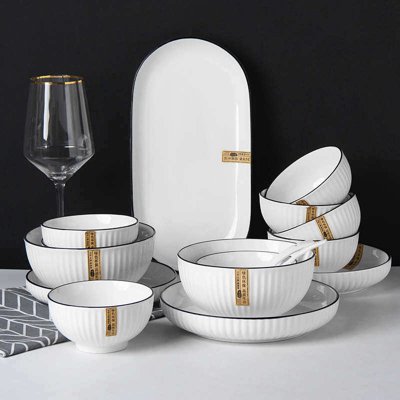 碗碟套装8-10人用陶瓷盘子釉彩2024新款家用组合餐具感高级下碗