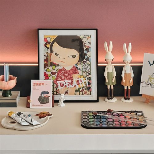 样板间儿童书桌饰品组合绘画主题软装摆件售楼处女孩房软装陈列