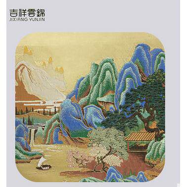 礼品吉祥牌云锦外卷轴寄情山水工送老礼物家装工YPB艺品手挂轴摆