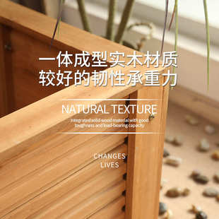 室外防腐木花箱木质花盆栅横板格长方形大庭院种植室内装饰实木箱