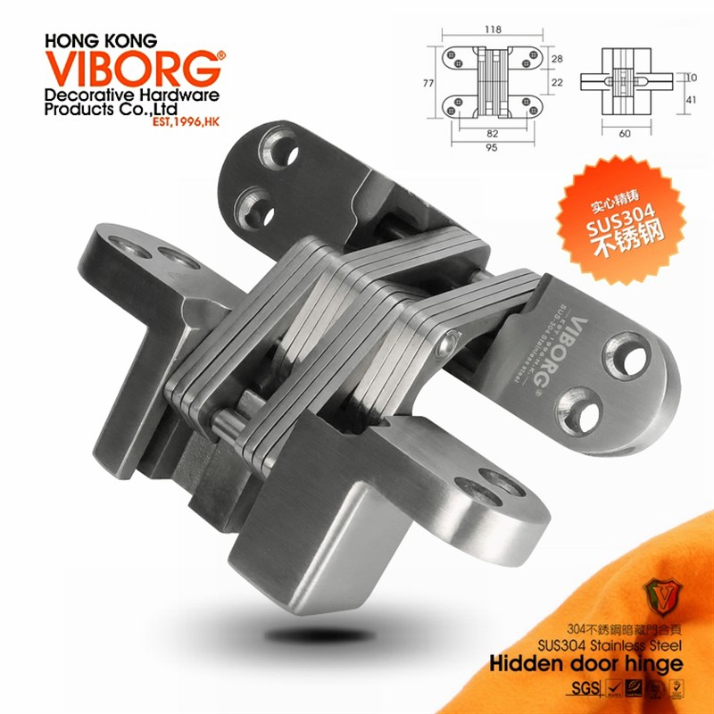 香港域堡 精铸304不锈钢暗藏门十字铰链暗藏合页酒店隐藏门实木门