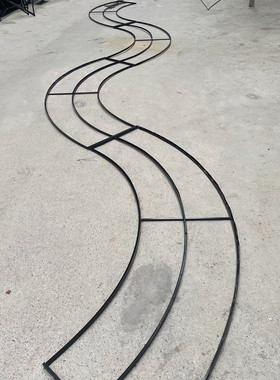 婚庆铁艺婚礼堂水晶厅吊顶圆环定制曲线异形定位珠架子黑色带孔架