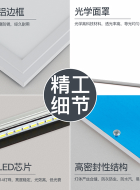 LED平板灯超薄595*595面板灯工厂车间办公室吊顶灯白色边框工程款