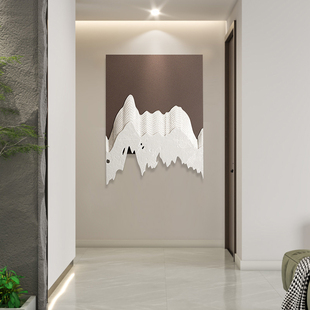 墙上装 饰画沙发背景墙挂画样板间饭厅3d立体浮雕砂岩肌理 饰玄关装