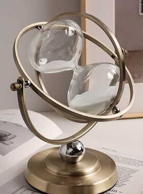 轻奢创意金属时间沙漏摆件家用办公室书房桌面计时器摆设软装饰品