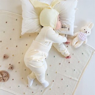 宝宝秋衣裤纯棉a类高腰秋贴身内衣线1岁外穿可开档婴儿套装2件套