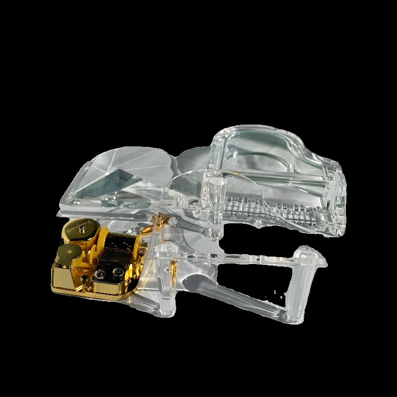 【定制款】水晶透明三角钢琴音乐盒DIY礼品学生水晶生日可爱奖励