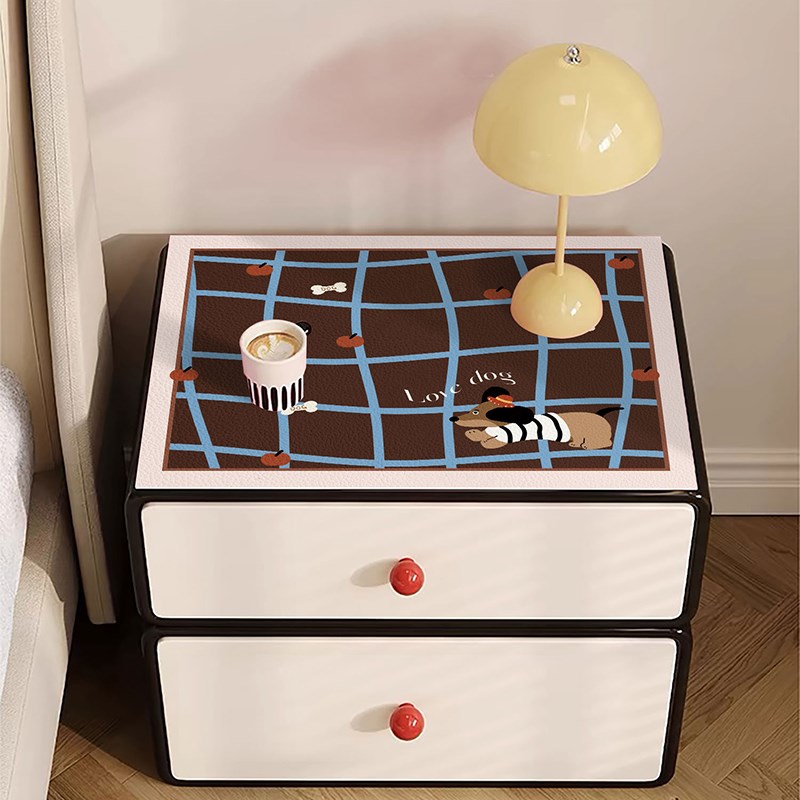 卧室床头柜皮革垫可爱宠物防尘盖垫防水免洗PVC盖布梳妆台橱柜垫