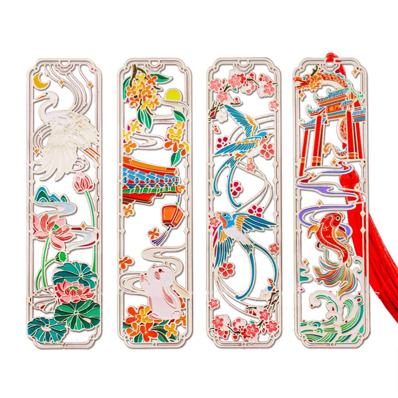 鱼跃龙门金属镂空艺术书签高考毕业教师节文创礼物 高档精致古典