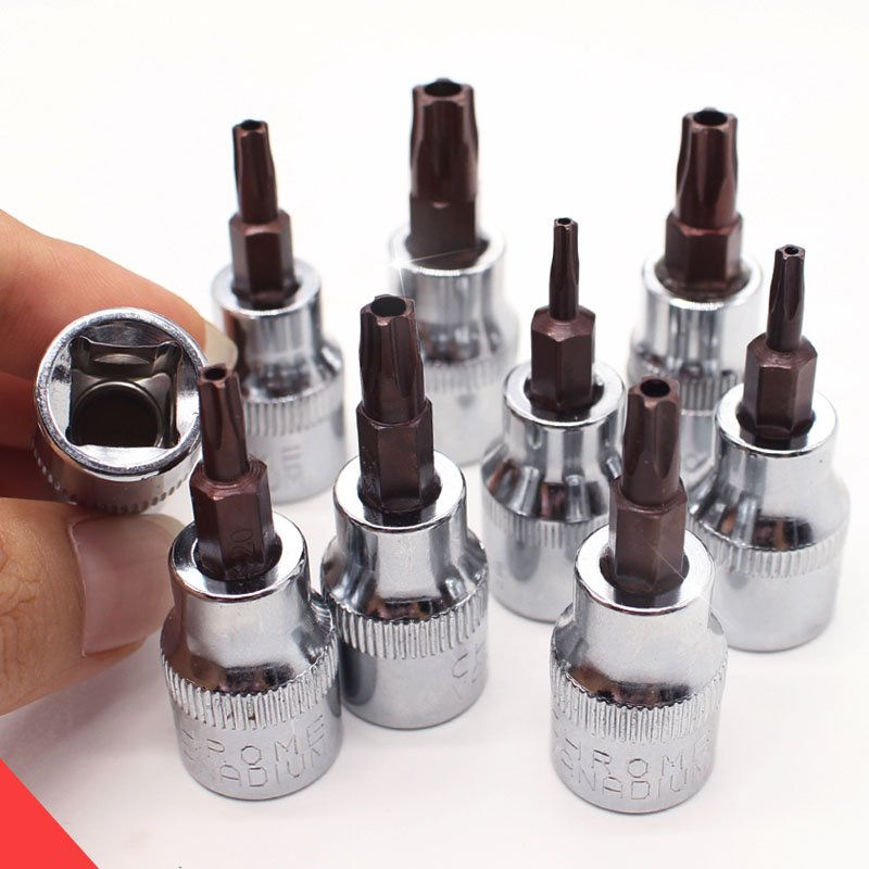 3/8中孔五角梅花套筒内五花套头中空五角扳手星形米字花型批套头