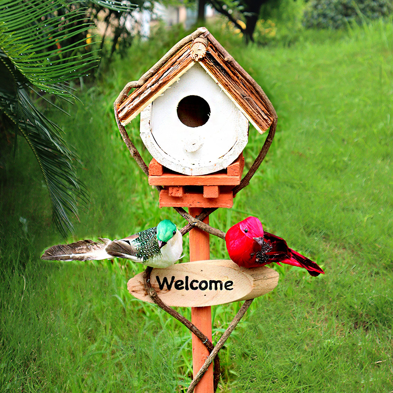 户外花园鸟窝插件庭院布置院子装饰别墅门口造景景观园艺阳台地插