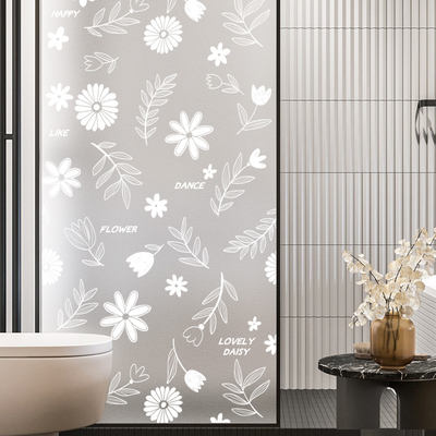 窗户玻璃贴纸透光不透明 卫生间浴室防窥UV白色打印磨砂静电贴膜